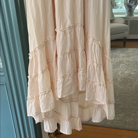 NWOT Polagram Cream Maxi Dress with Ruffle Hem - Picture 5 of 7